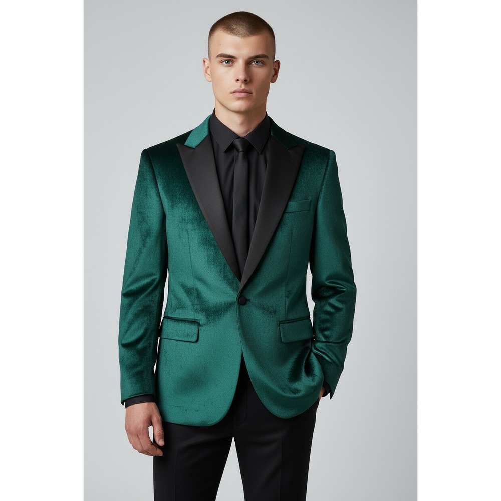 NEW Emerald Green Velvet Blazer Mens Size Medium Tuxedo Jacket Formal